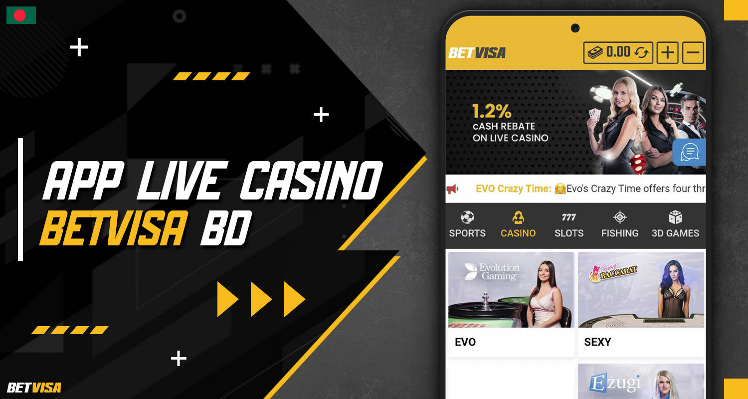 Detailed description of the Live Casino section in the BetVisa Bangladesh app