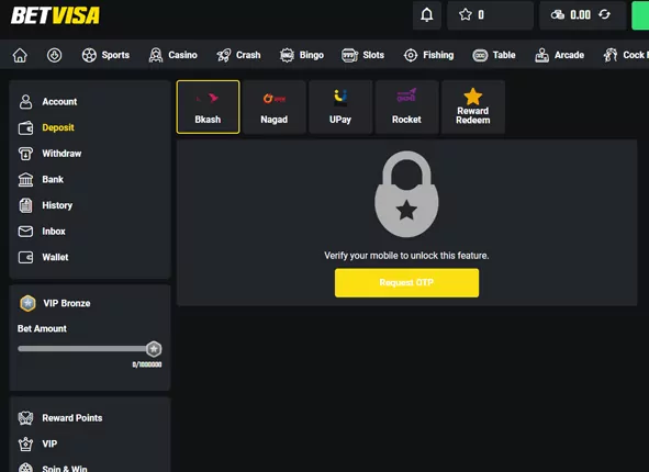 guide to getting started with casino games and bets on betvisa   step 2