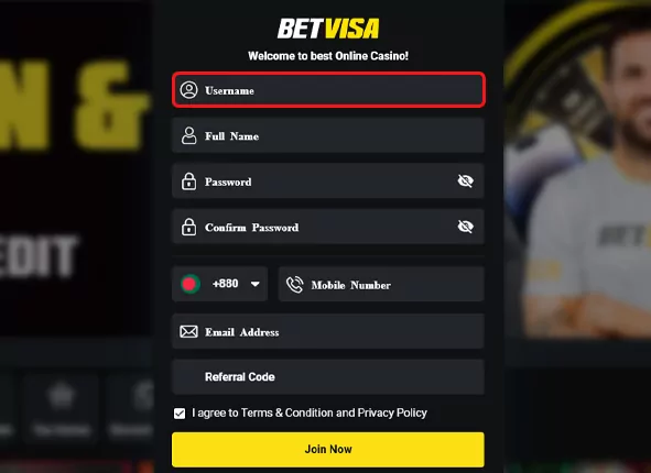 quick and secure registration guide for betvisa   step 1